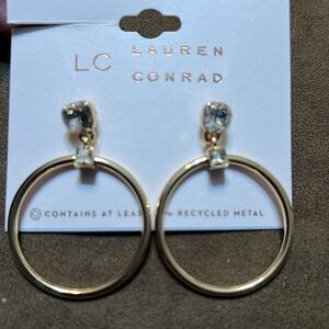 NWT LC Conrad Stone Drop Hoop Earrings